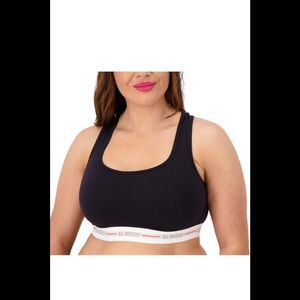 All Worthy Cotton Racerback Lounge Bra Black -